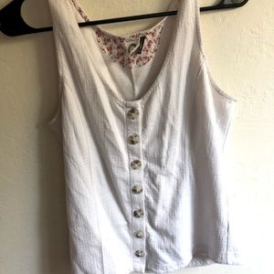 Anthropologie White Cotton Tank Top